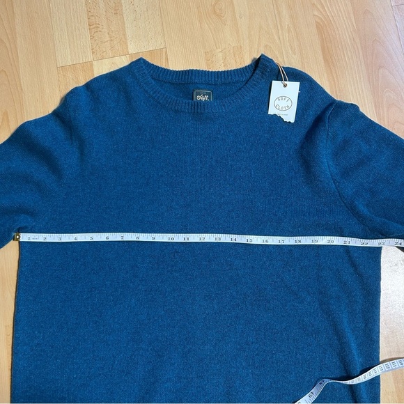Soft Cloth NWT Blue merino Wool Crewneck Sweater Large - Picture 5 of 6